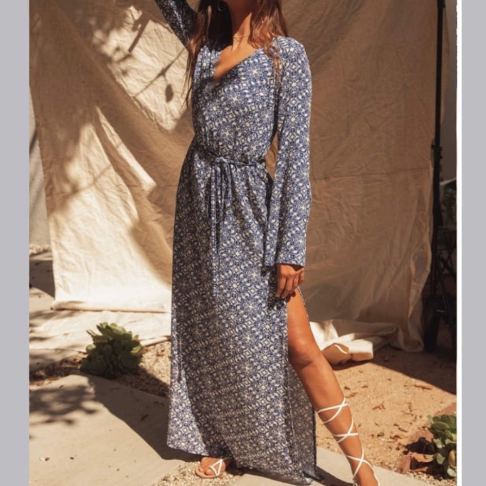 Mandala Daydream Blue Print Maxi